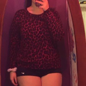 red cheetah print sweater